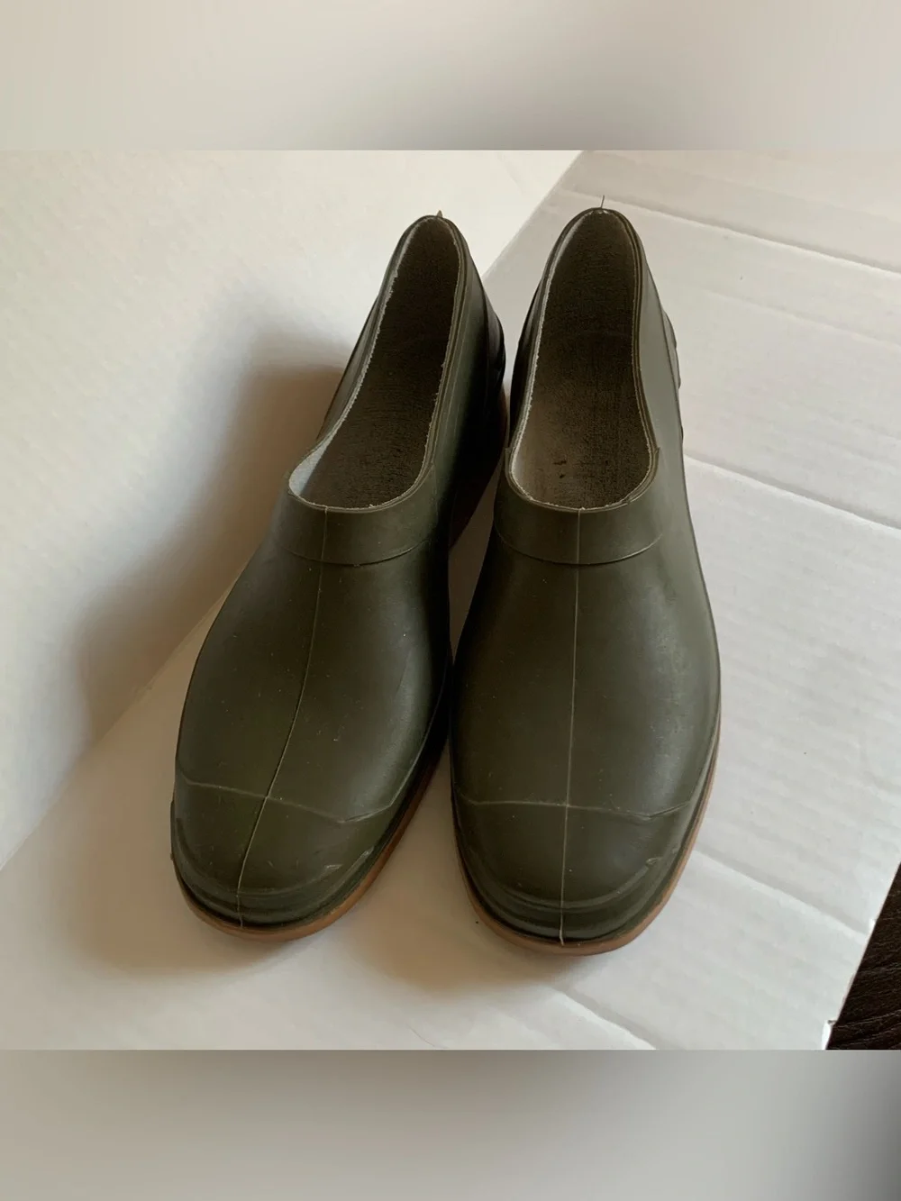 Rontani Waterproof Work Gardening Rubber Galoshes Army Green Italy Size 11 46